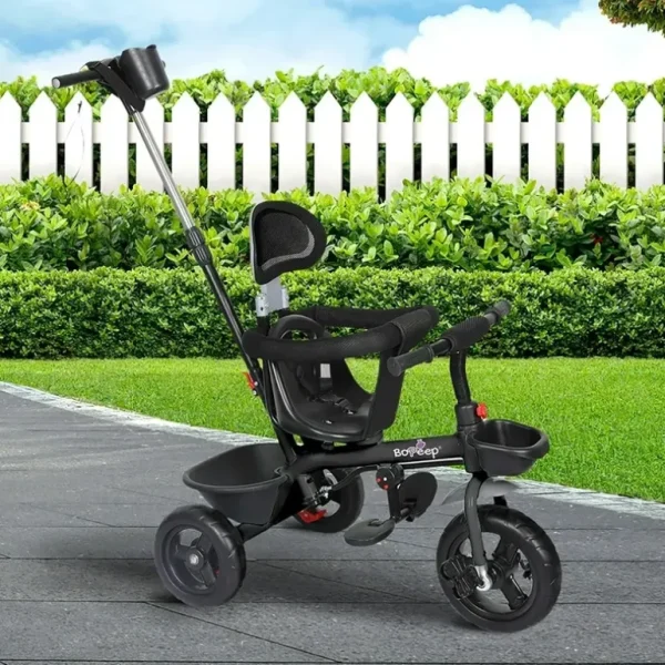 BoPeep Kids Tricycle Ride On Trike Toddler Balance Bike Prams Stroller Black - cutbabycare.com | baby boutique & care hub
