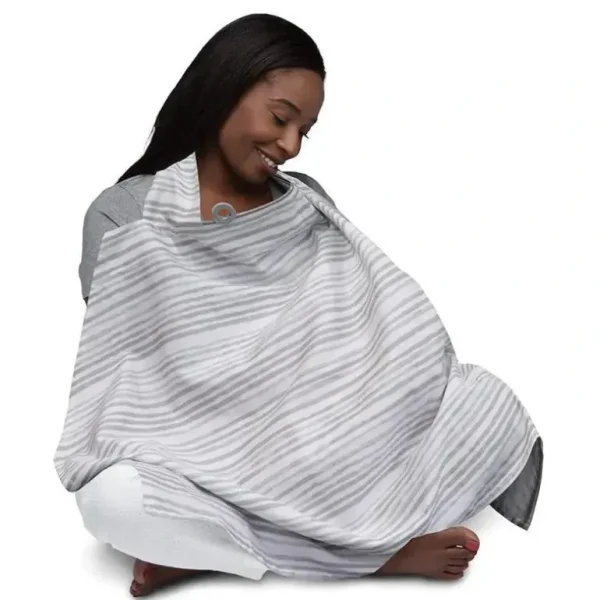 Boppy - Nursing Cover for Breastfeeding, Gray Watercolor Stripes - cutbabycare.com | baby boutique & care hub