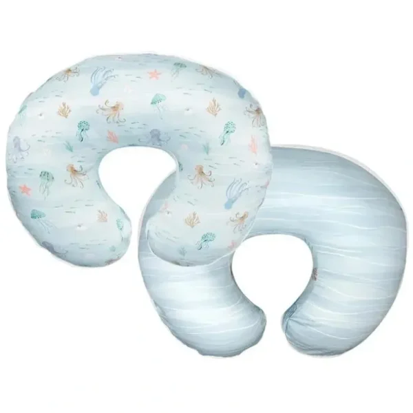 Boppy - Nursing Pillow Original Support, Ergonomic Nursing Essentials Premium Quick-Dry Fabric, Blue Ocean - cutbabycare.com | baby boutique & care hub