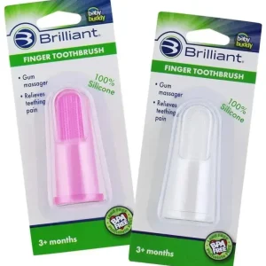 Brilliant Baby - Finger Toothbrush, 3 Months Old and Up, Pink/Clear, 2 Brush Set - cutbabycare.com | baby boutique & care hub