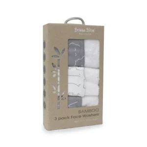 Bubba Blue Ash Grey Safari Bamboo 3Pk Face Washers - cutbabycare.com | baby boutique & care hub