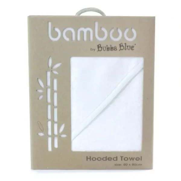 Bubba Blue Baby/Toddler 80cm Bamboo Hooded Bath Towel Soft Absorbent Cloth White - cutbabycare.com | baby boutique & care hub