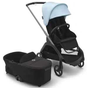 Bugaboo - Dragonfly Stroller and Bassinet Complete Graphite/Midnight Black/Skyline Blue - cutbabycare.com | baby boutique & care hub