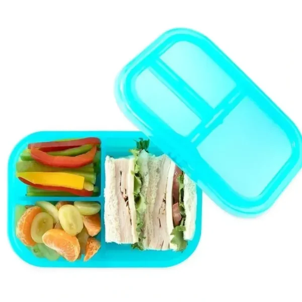 Bumkins - Bumkins Snack/Lunch Bento Box, 3 Compartment Container, Blue Jelly - cutbabycare.com | baby boutique & care hub