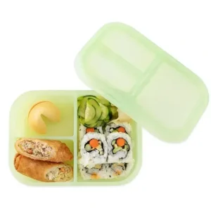 Bumkins - Bumkins Snack/Lunch Bento Box, 3 Compartment Container, Green Jelly - cutbabycare.com | baby boutique & care hub