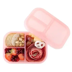 Bumkins - Bumkins Snack/Lunch Bento Box, 3 Compartment Container, Pink Jelly - cutbabycare.com | baby boutique & care hub
