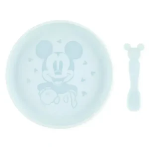 Bumkins - Disney Baby and Toddler Silicone Plate and Spoon Set, 6 Months Up, Mickey Mouse - cutbabycare.com | baby boutique & care hub