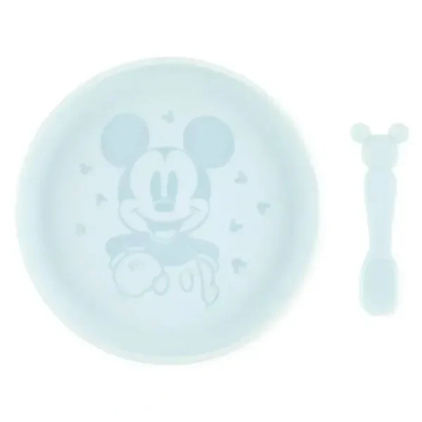 Bumkins - Disney Baby and Toddler Silicone Plate and Spoon Set, 6 Months Up, Mickey Mouse - cutbabycare.com | baby boutique & care hub