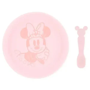 Bumkins - Disney Baby and Toddler Silicone Plate and Spoon Set, 6 Months Up, Minnie Mouse - cutbabycare.com | baby boutique & care hub