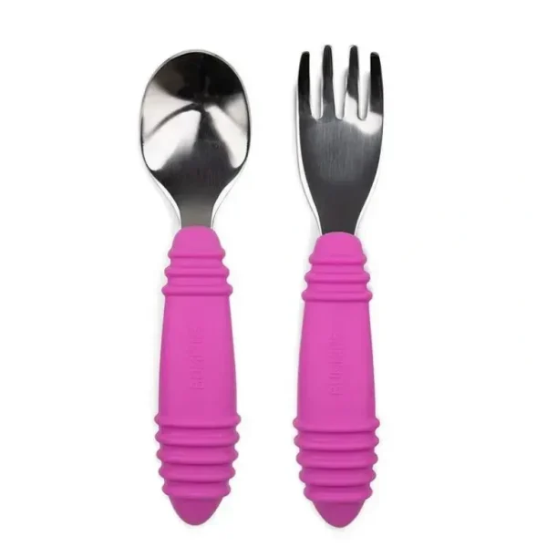 Bumkins - Spoon & Fork, Fuscia - cutbabycare.com | baby boutique & care hub
