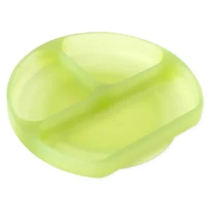 Bumkins - Toddler and Baby Suction Plate, Silicone Divided Grip Dish, Green Jelly - cutbabycare.com | baby boutique & care hub