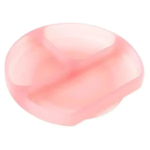 Bumkins - Toddler and Baby Suction Plate, Silicone Divided Grip Dish, Pink Jelly - cutbabycare.com | baby boutique & care hub