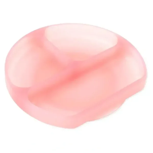 Bumkins - Toddler and Baby Suction Plate, Silicone Divided Grip Dish, Pink Jelly - cutbabycare.com | baby boutique & care hub