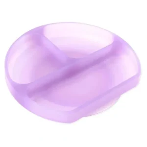 Bumkins - Toddler and Baby Suction Plate, Silicone Divided Grip Dish, Purple Jelly - cutbabycare.com | baby boutique & care hub