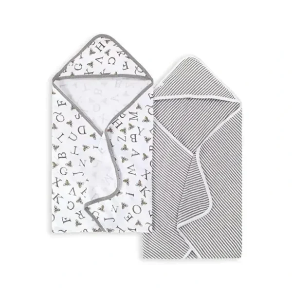 Burt's Bees Pine Forest Reversible Jersey Swaddle Blanket Heather Grey Hanger Grey - cutbabycare.com | baby boutique & care hub