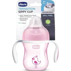 Chicco - Silicone Spout Transition Sippy Cup 7Oz Pink 4M+ - cutbabycare.com | baby boutique & care hub