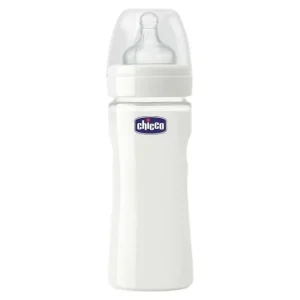 Chicco Nursing Baby 240ml Well-Being Glass Feeding Bottle w/ Silicone Teat 0m+ - cutbabycare.com | baby boutique & care hub