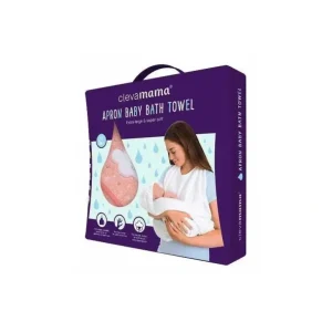 Clevamama Splash N Wrap Apron Towel Coral Pink - Baby Towel - cutbabycare.com | baby boutique & care hub