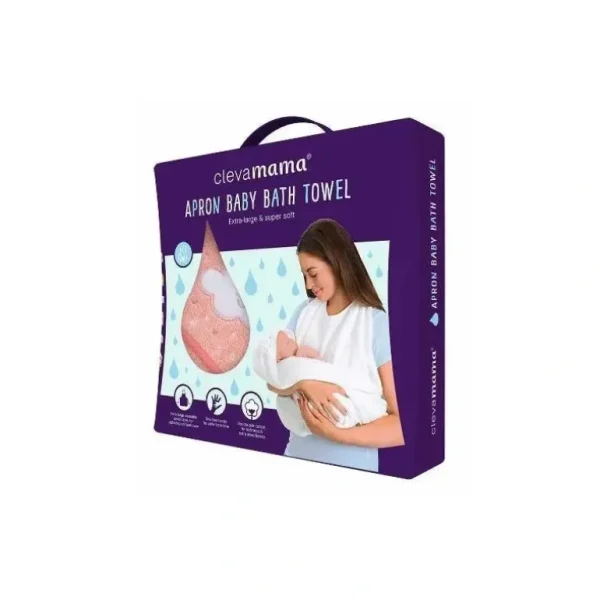 Clevamama Splash N Wrap Apron Towel Coral Pink - Baby Towel - cutbabycare.com | baby boutique & care hub
