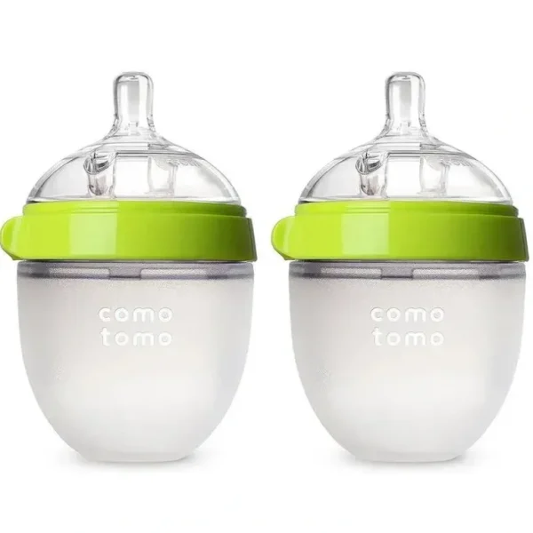 Comotomo - 2Pk Natural Feel Baby Bottle, Green (5Oz) - cutbabycare.com | baby boutique & care hub