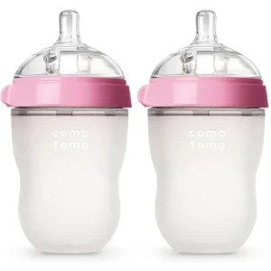 Comotomo - 2Pk Natural Feel Baby Bottle, Pink (8Oz) - cutbabycare.com | baby boutique & care hub