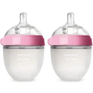 Comotomo - 2Pk Natural Feel Baby Bottle, Pink (5Oz) - cutbabycare.com | baby boutique & care hub