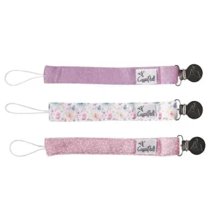 Copper Pearl - 3Pk Bloom Binky Clip Set - cutbabycare.com | baby boutique & care hub
