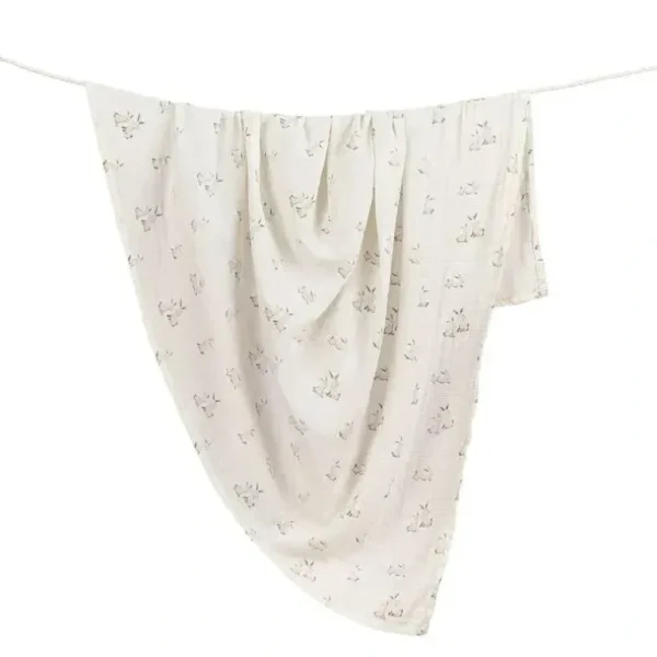 Crane - Baby 100% Organic Cotton Bunny Single Baby Swaddle Wrap - cutbabycare.com | baby boutique & care hub