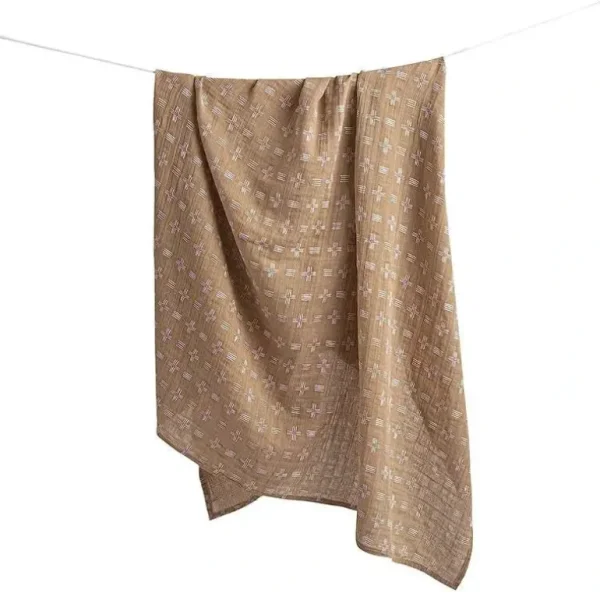 Crane - Baby Soft Muslin Swaddle Blanket, Copper Dash - cutbabycare.com | baby boutique & care hub