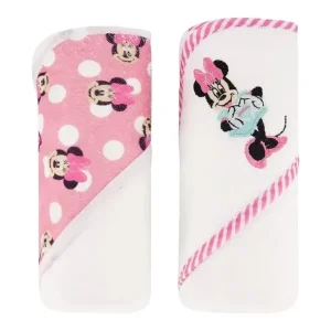 Cudlie - Disney Baby Girl 2Pk Rolled/Carded Hooded Towels, Minnie Mouse - cutbabycare.com | baby boutique & care hub