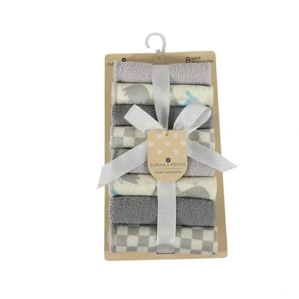 Cudlie - 8Pc Rolled Wc On Card - Elephant Check New - cutbabycare.com | baby boutique & care hub