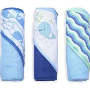 Cudlie - 3Pk Rolled/Carded Hooded Towel, Big Guy Whale - cutbabycare.com | baby boutique & care hub