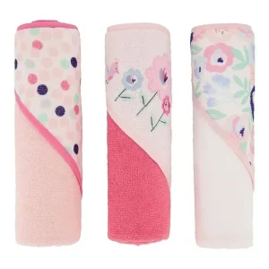 Cudlie - 3Pk Rolled/Carded Hooded Towel, Fresh Floral - cutbabycare.com | baby boutique & care hub