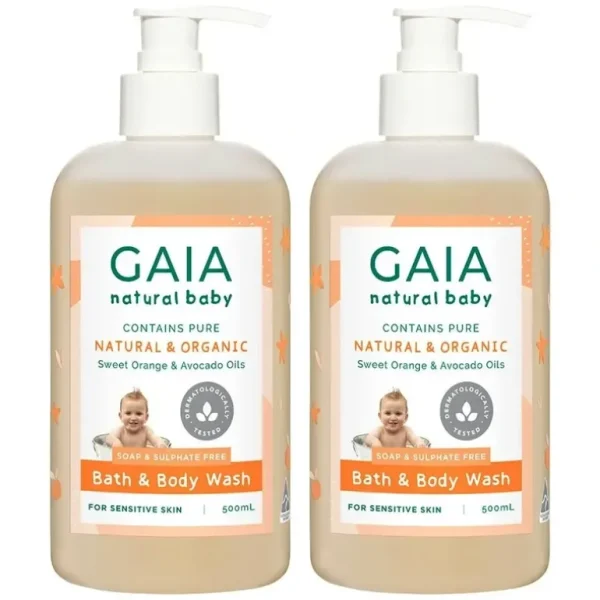Gaia 1L Pure/Organic Bath & Body Wash for Baby/Kids/Toddlers Vegan Friendly - cutbabycare.com | baby boutique & care hub