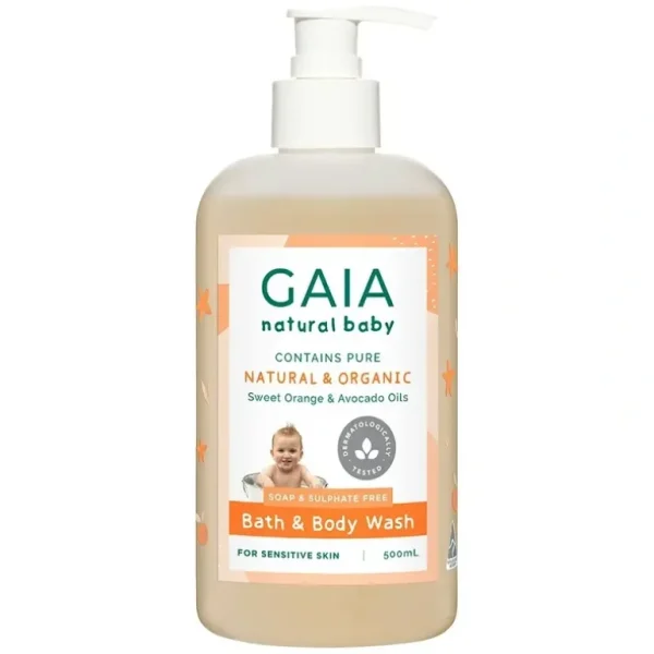 Gaia 500ml Pure/Organic Bath & Body Wash for Baby/Kids/Toddlers Vegan Friendly - cutbabycare.com | baby boutique & care hub