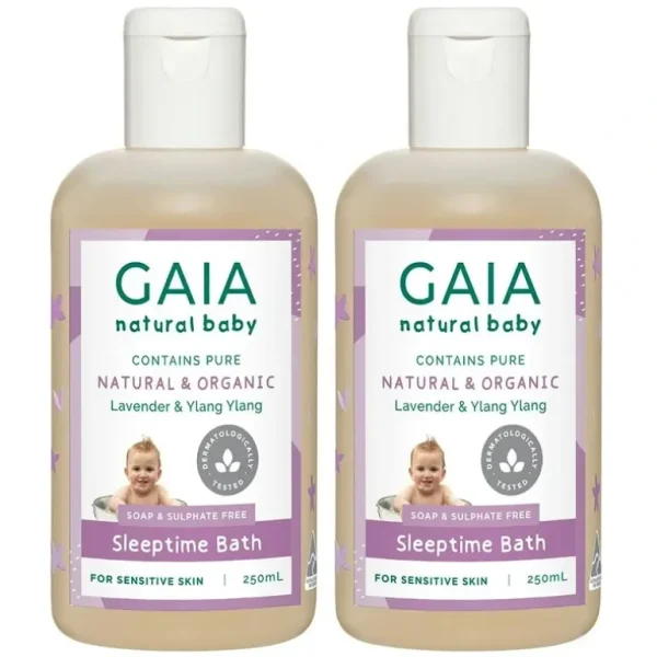 Gaia 2x250ml Pure/Organic Sleeptime Bath for Baby/Kids/Toddlers Vegan Friendly - cutbabycare.com | baby boutique & care hub