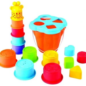 Giraffe Activity Centre Stacking Cups with Sorter Bucket - cutbabycare.com | baby boutique & care hub
