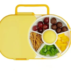 Gobe - Kids Lunchbox With Snack Spinner, Honey Yellow - cutbabycare.com | baby boutique & care hub