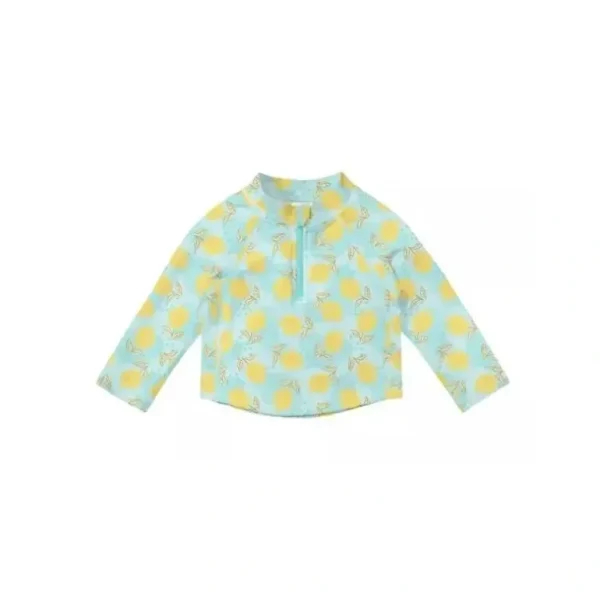 Green Sprouts - Baby Long Sleeve Zip Rashguard Shirt, Lemons - cutbabycare.com | baby boutique & care hub