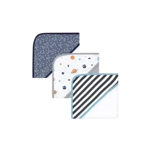 Hudson Baby - 3Pk Space Baby Cotton Rich Hooded Towels - cutbabycare.com | baby boutique & care hub