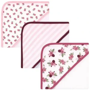 Hudson Baby - 3Pk Unisex Baby Cotton Rich Hooded Towels, Warm Floral - cutbabycare.com | baby boutique & care hub