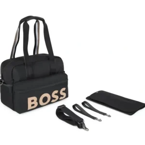 Hugo Boss Baby - Changing Bag Gold Logo Uni Black - cutbabycare.com | baby boutique & care hub