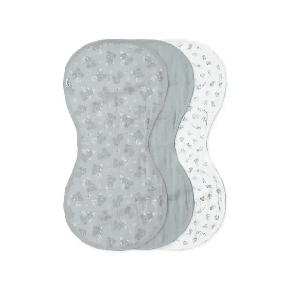 Iplay - 3Pk Muslin Burp Cloths Made From Organic Cotton, Gray Koala - cutbabycare.com | baby boutique & care hub