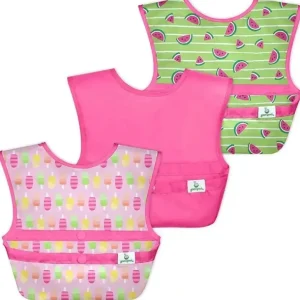 Iplay - Snap & Go Easy-Wear Bibs (3Pk), Pink Popsicles, 9/18 Months - cutbabycare.com | baby boutique & care hub
