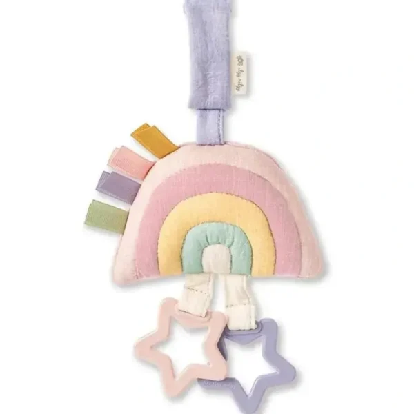 Itzy Ritzy - Jingle Pink Rainbow Attachable Travel Toy - cutbabycare.com | baby boutique & care hub