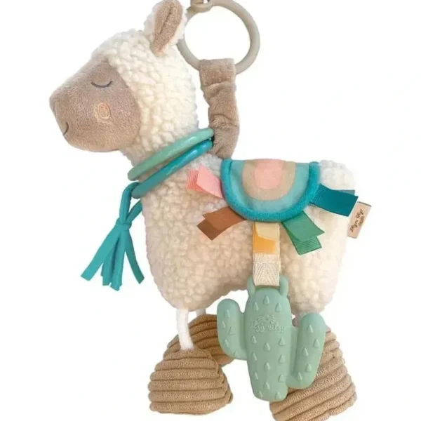 Itzy Ritzy - Link & Love Toy for Stroller or Car Seat, Silicone Teether, Llama - cutbabycare.com | baby boutique & care hub
