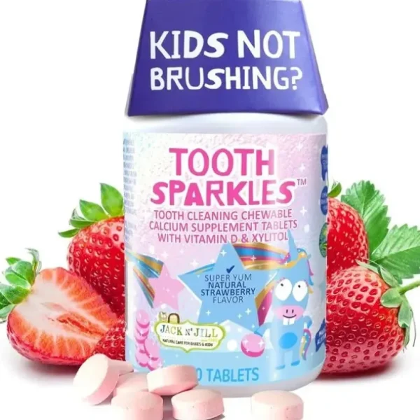 Jack N' Jill - Tooth Sparkles, Tooth Cleaning Calcium Chews with Hydroxyapatite (60 Tablets) - cutbabycare.com | baby boutique & care hub