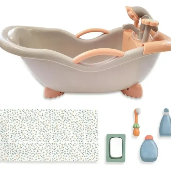 JC Toys - Baby Doll Real Working Bath Set, Ages 2+, Earth Tone Colors - cutbabycare.com | baby boutique & care hub