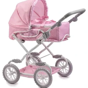 JC Toys - Berenguer Boutique, Deluxe Foldable Baby Doll Stroller with Canopy, Pink - cutbabycare.com | baby boutique & care hub