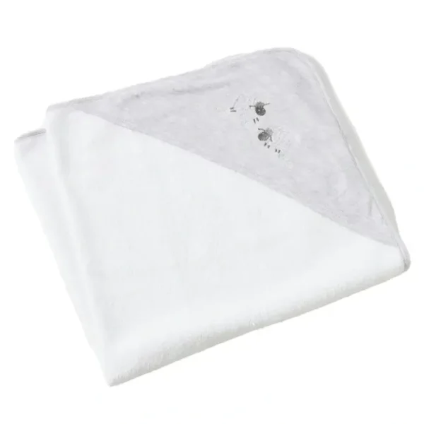 Jiggle & Giggle Cotton Baby/Infant Hooded Bath Towel In the Meadow Embroidered - cutbabycare.com | baby boutique & care hub